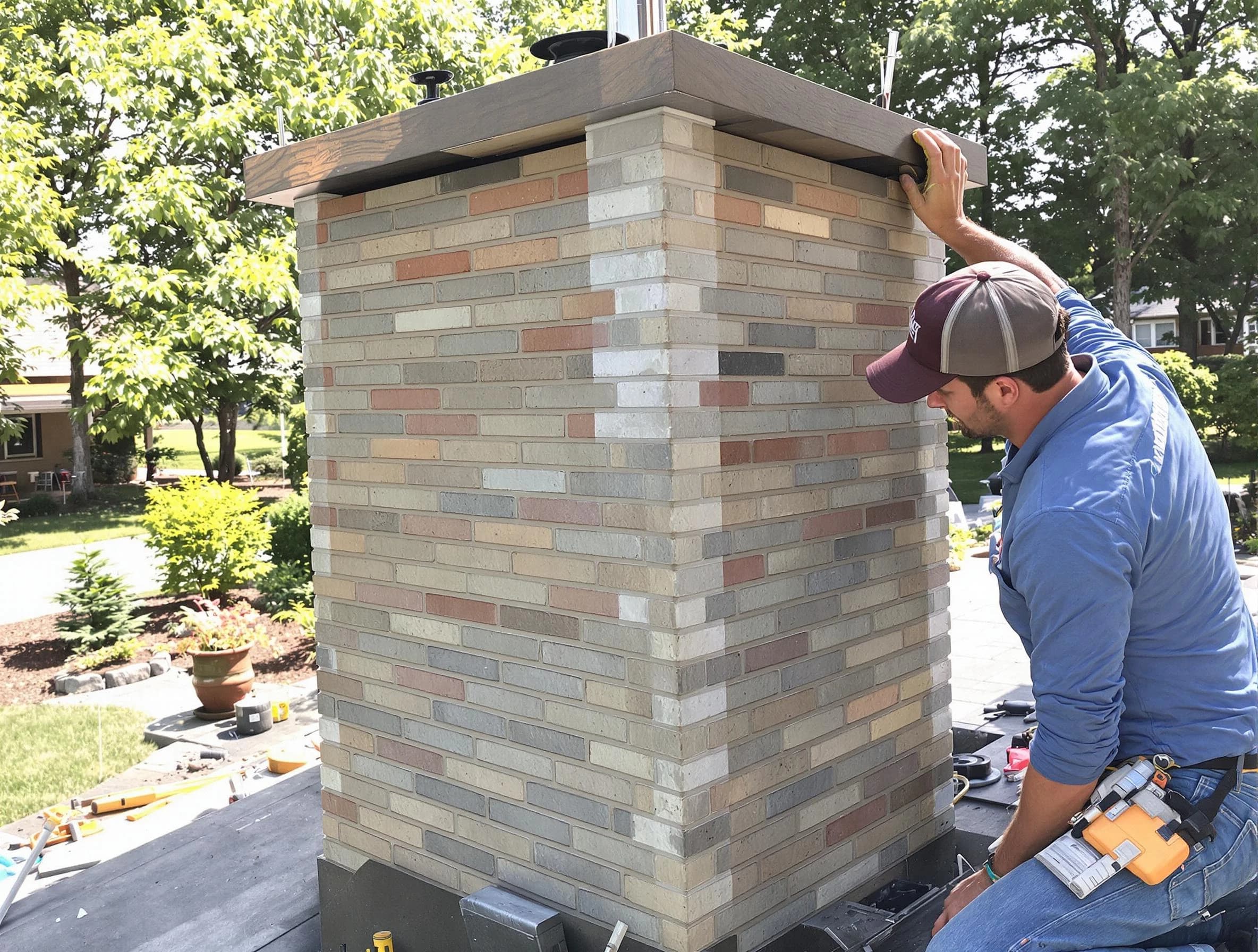 Milford Chimney Sweep completing a modern chimney remodel in Milford, MA