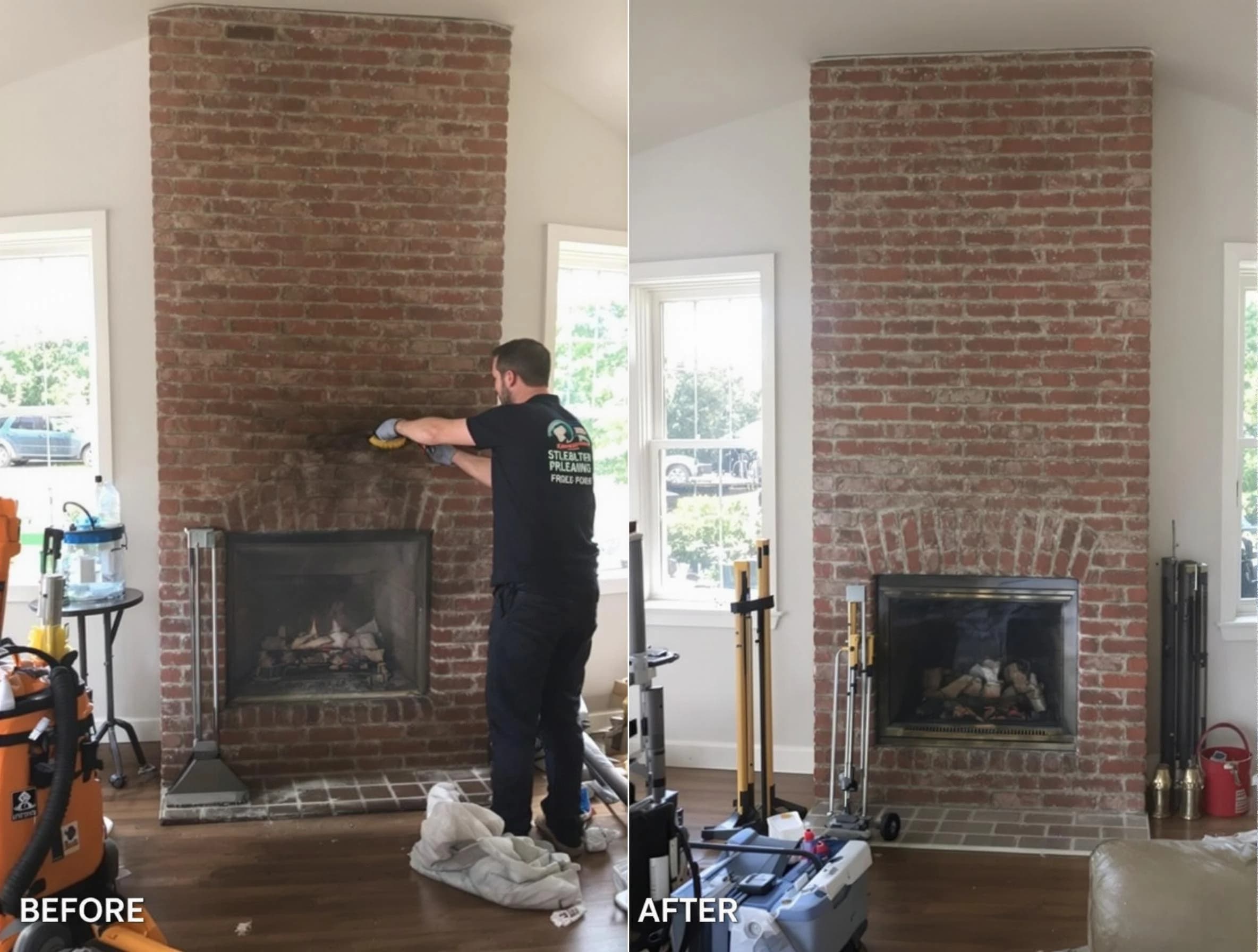 Finished chimney sweeping service by Milford Chimney Sweep in Milford, MA