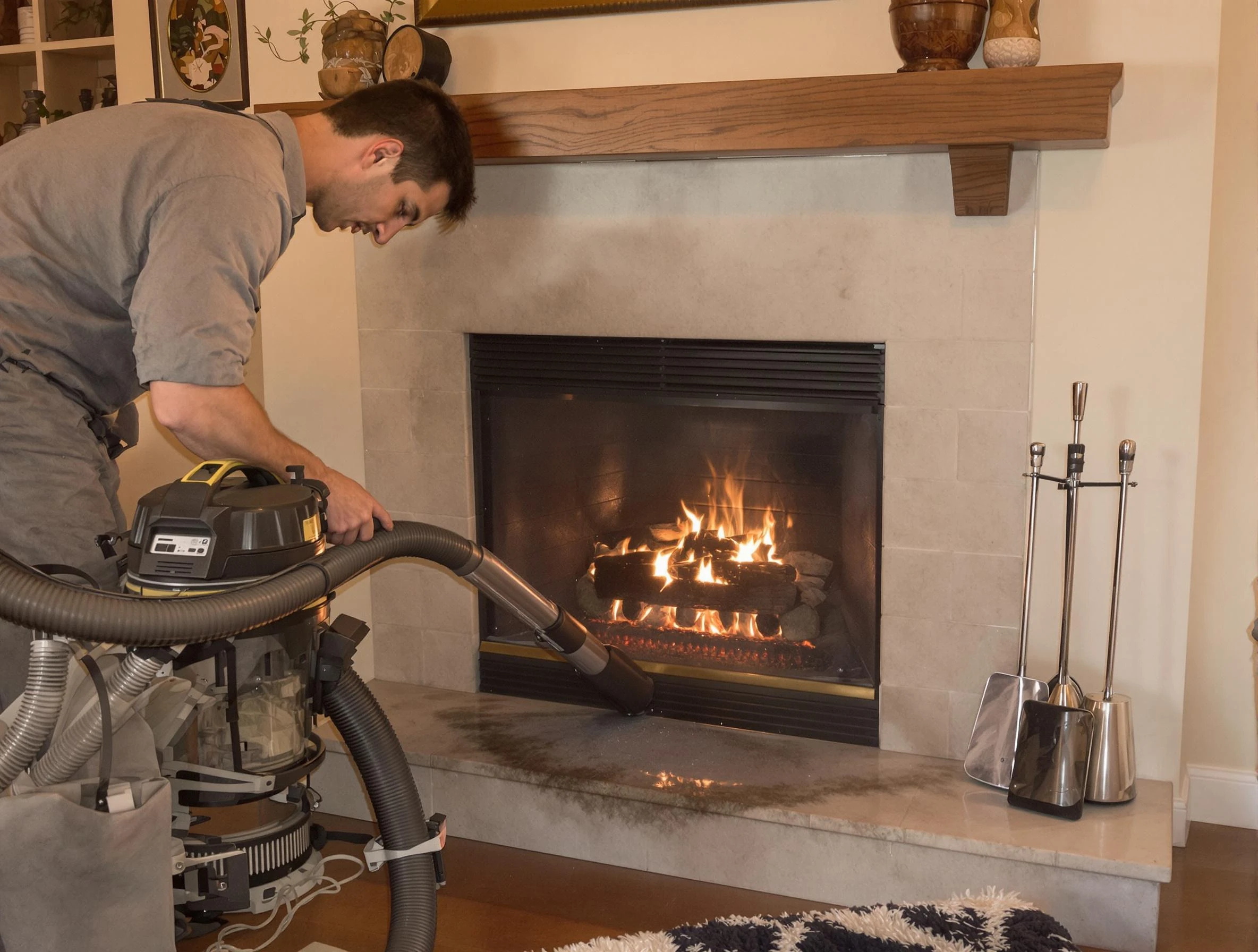 Routine fireplace upkeep by Milford Chimney Sweep in Milford, MA