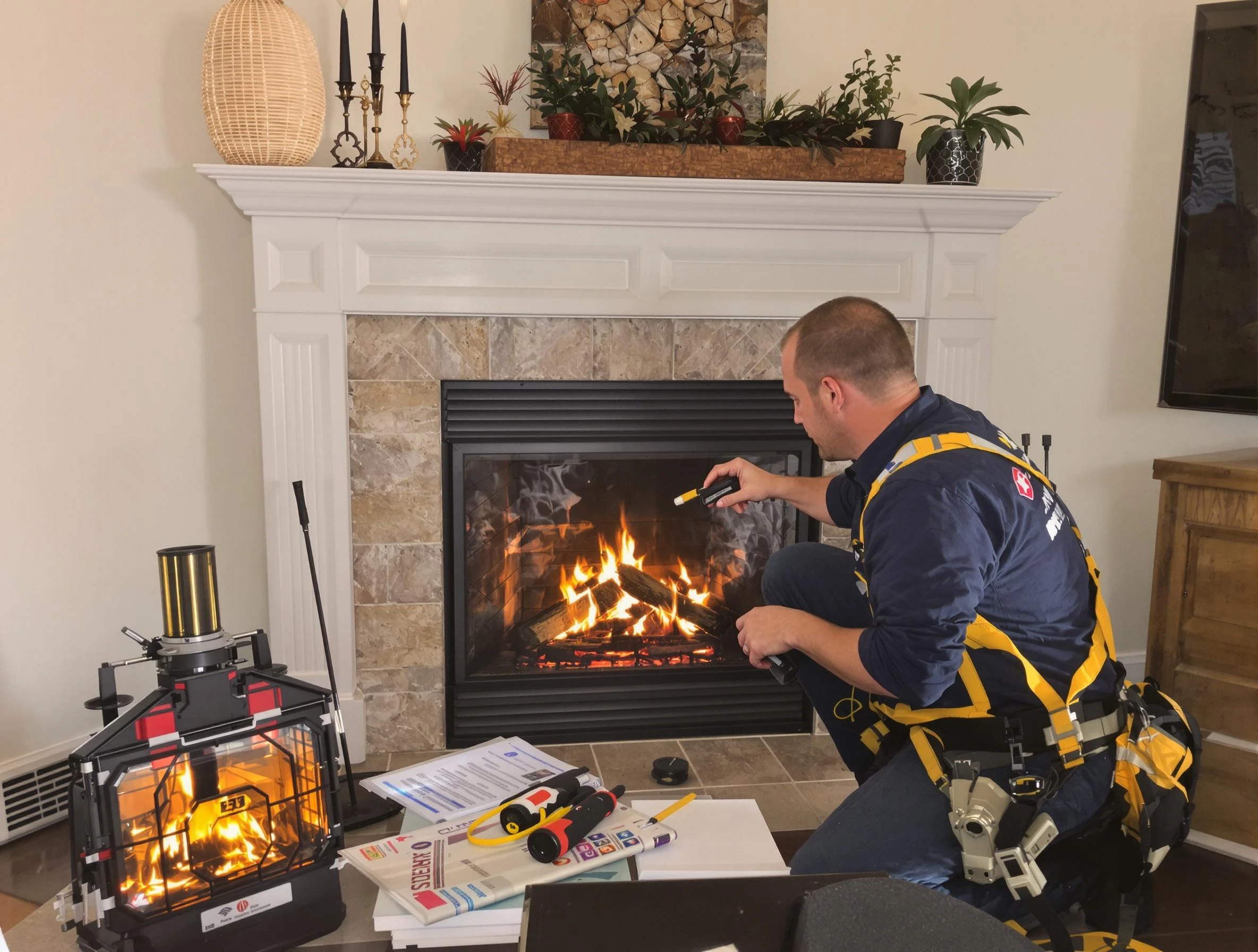 Safety-focused fireplace inspection by Milford Chimney Sweep in Milford, MA
