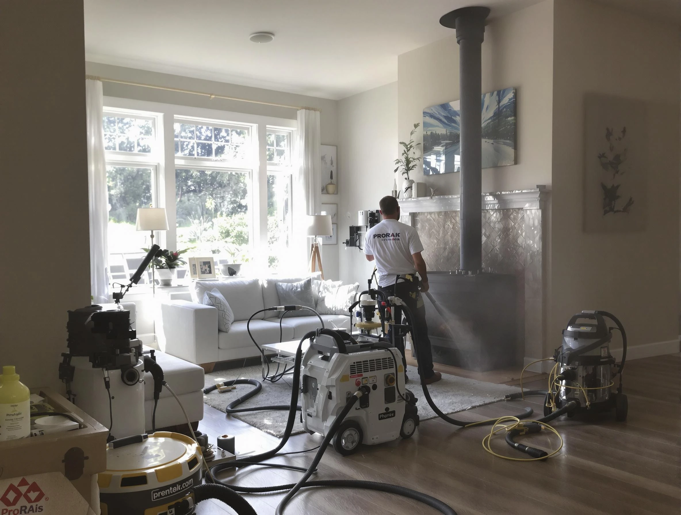 Soot removal service by Milford Chimney Sweep for a fireplace in Milford, MA